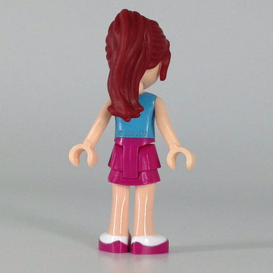 Mia, Magenta Layered Skirt, Medium Azure Top with Cross Logo